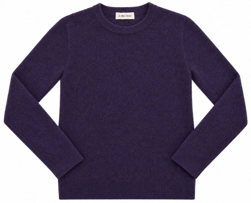 & other stories womens small alpaca sweater purple pullover soft crewneck wool